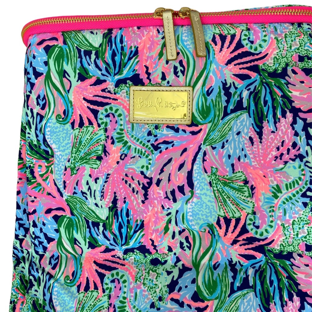 Lilly Pulitzer Insulated Wine Cooler Carrier Navy Bringing Mermaid Back - Picture 2 of 6